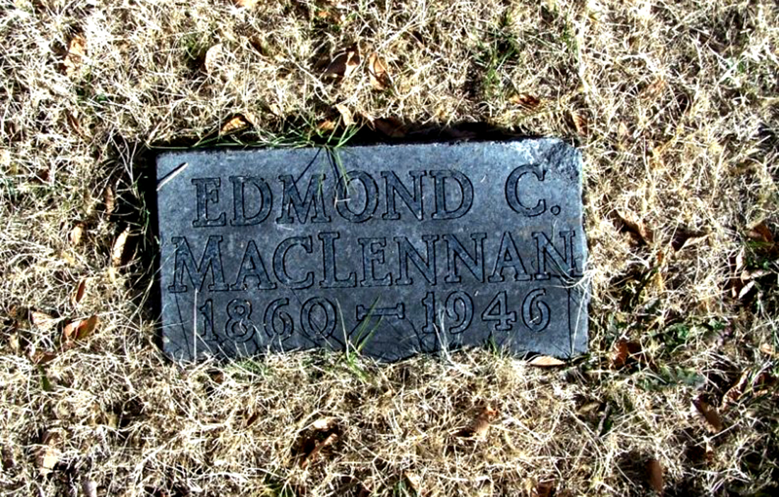 Photo of headstones/Edmond C MacLennan d1946 hdstn Topeka cem Kansas